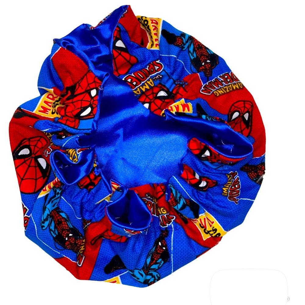 Kids Satin hair bonnets blue small (sleepwear)